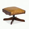 Hancock and Moore Boomerang Ottoman with wooden overlays