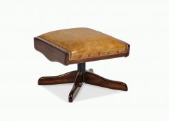 Hancock and Moore Boomerang Ottoman with wooden overlays
