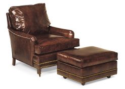 Hancock and Moore Bishop Reading Chair and Ottoman