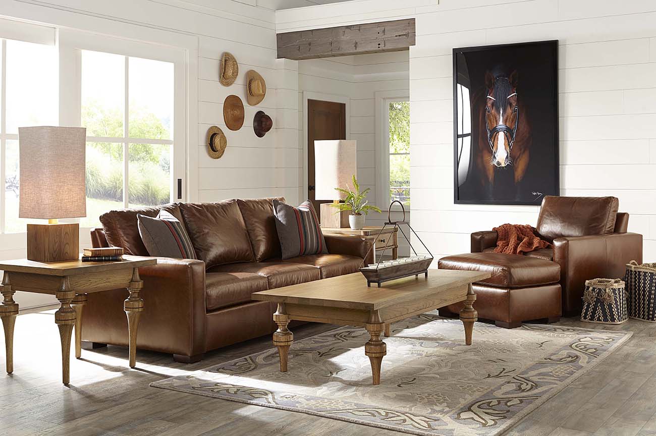 Memphis Sofa, Chair and Ottoman Livingroom (Turned Tables, Wall