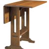 Stickley A table that combines beauty and functionality, the 509 Drop Leaf Table is part of the original April 1989 reissued Mission Collection. The shoe feet give the table stability in both its open and closed positions. Available in solid oak or cherry.